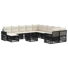 Tuinbankenset 12 pcs Zwart en Cream Wit poly rattan