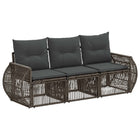 Tuinbankenset poly rattan grijs donkergrijs