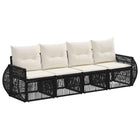 Tuinbankenset poly rattan zwart cream wit 4 personen