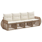 Tuinbankenset poly rattan 4 persoons beige crème