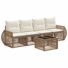 Tuinbankenset poly rattan beige crème wit
