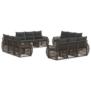 Tuinbankenset poly rattan grijs 12 persoons