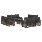Tuinbankenset poly rattan grijs 13-delig