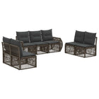 Tuinbankenset 7-pers poly rattan grijs