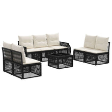 Tuinbankenset 8 pcs Zwart en Cream Wit poly rattan