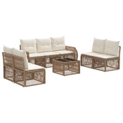 Tuinbankenset poly rattan beige crème