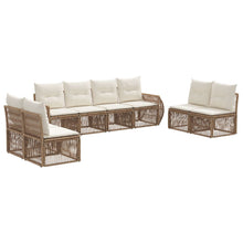 Tuinbankenset 8 pcs Beige en Crème Wit poly rattan