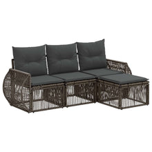 Tuinbankenset 4 pcs Grijs en Donkergrijs poly rattan