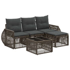 Garden Sofa Set 5 pcs Grey and Dark Grey Poly Rattan