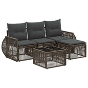 Tuinbankenset poly rattan grijs 4 personen