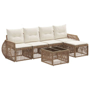Tuinbankenset poly rattan beige crème