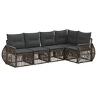 Tuinbankenset poly rattan 5-delig grijs