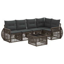 Tuinbankenset 6 pcs Grijs en Donkergrijs poly rattan