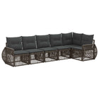 Tuinbankenset poly rattan grijs 6 persoons