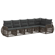 Tuinbankenset poly rattan grijs 6 persoons