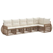Tuinbankenset 6 pcs Beige en Crème Wit poly rattan