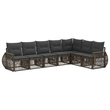 Tuinbankenset 7 pcs Grijs en Donkergrijs poly rattan