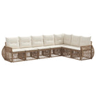 Tuinbankenset 7-delig poly rattan beige crème wit