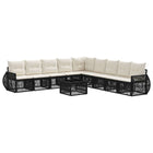 Garden Lounge Set 10 pcs Black and Cream White poly rattan