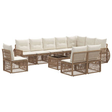 Tuinbankenset 11 pcs Beige en Crème Wit poly rattan