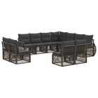Tuinset poly rattan grijs 11-delig