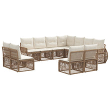 Tuinbankenset 11 pcs Beige en Crème Wit poly rattan