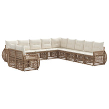 Tuinbankenset 11 pcs Beige en Crème Wit poly rattan