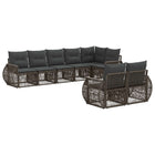 Tuinbankenset poly rattan 8 personen grijs donkergrijs