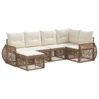 Tuinset poly rattan 6 delig beige crème