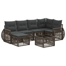Tuinbankenset 7 pcs Grijs en Donkergrijs poly rattan