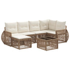 Tuinbankenset poly rattan beige crème wit