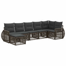 Tuinbankenset 7 pcs Grijs en Donkergrijs poly rattan