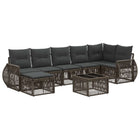Tuinbankenset poly rattan grijs donkergrijs 7 zitplaatsen
