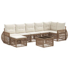 Tuinbankenset poly rattan beige crème wit 7 personen