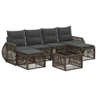 Tuinbankenset poly rattan grijs 6 personen