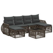 Tuinbankenset 7 pcs Grijs en Donkergrijs poly rattan