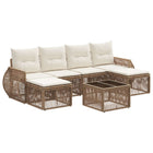 Tuinbankenset poly rattan beige crème wit