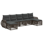 Tuinset poly rattan 7-delig grijs donkergrijs