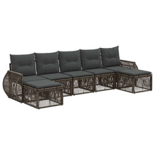 Tuinbankenset 7 pcs Grijs en Donkergrijs poly rattan