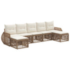 Tuinbankenset poly rattan 7-persoons beige crème