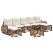 Tuinbankenset 8 pcs Beige en Crème Wit poly rattan
