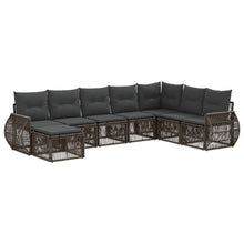 Tuinbankenset 8 pcs Grijs en Donkergrijs poly rattan