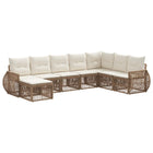 Tuinbankenset poly rattan 8 personen beige crème wit