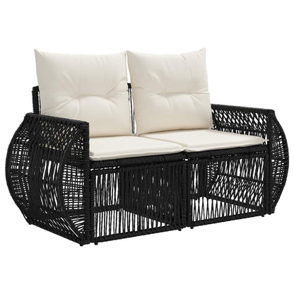 Tuinbankenset 6 st 6-Aantal zitplaatsen Zwart en Cream Wit