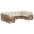 Tuinbankenset poly rattan beige crème wit 9 personen