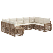 Tuinbankenset 9 pcs Beige en Crème Wit poly rattan