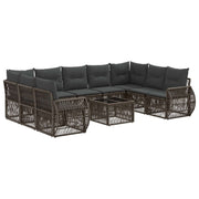 Tuinbankenset poly rattan grijs donkergrijs 9 personen