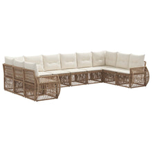 Tuinbankenset 10 pcs Beige en Crème Wit poly rattan
