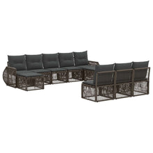 Tuinbankenset 10 pcs Grijs en Donkergrijs poly rattan