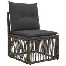 Tuinbankenset 10 pcs Grijs en Donkergrijs poly rattan